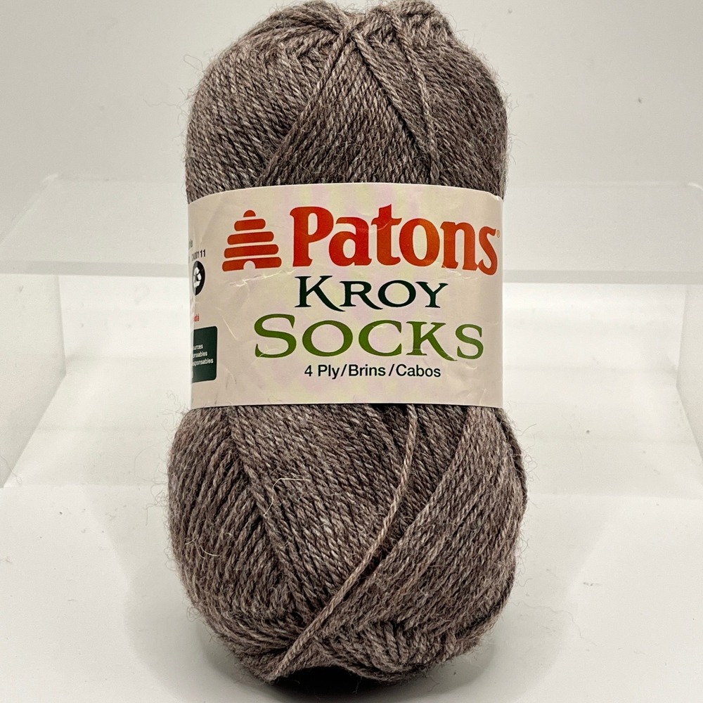 Patons Kroy Socks Yarn 4 Ply Super Fine 1 Flax 55011 Wool Nylon Blend 166 Yards